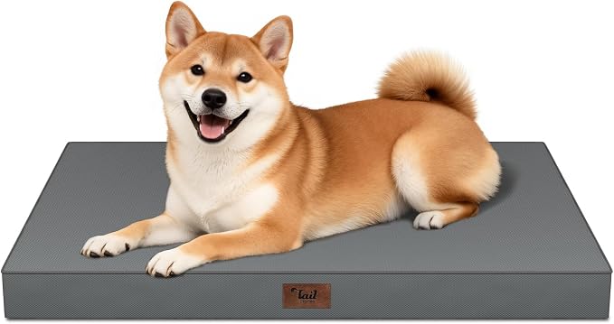 Outdoor Dog Bed for Medium Dogs, Waterproof Dog Crate Mat Orthopedic Egg Crate by TailStories