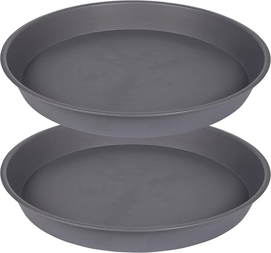 2 Pack of 8 inch Plant Saucer Clear, Heavy Duty Plastic Plant Water Tray 8 inch by Bleuhome