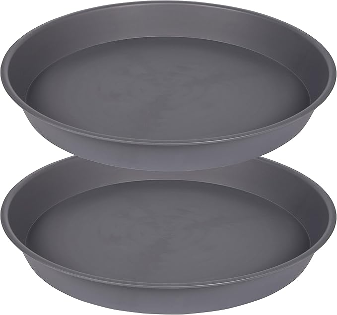 2 Pack of 14 inch Plant Saucer, Heavy Duty Round Plastic Plant Water Tray by Bleuhome