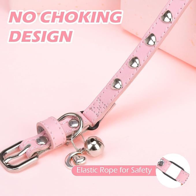 EXPAWLORER Leather Cat Collar for Girl Boy Valentine's Day - Image 5