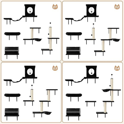 NUNU LAB Cat Wall Shelves Set, Scratching Post, Wall Shelves - Image 2