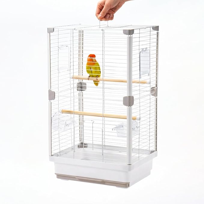 24" Portable Double-Layer Bird Cage, Travel Parrot Carrier by JONS%CE%9BNTY