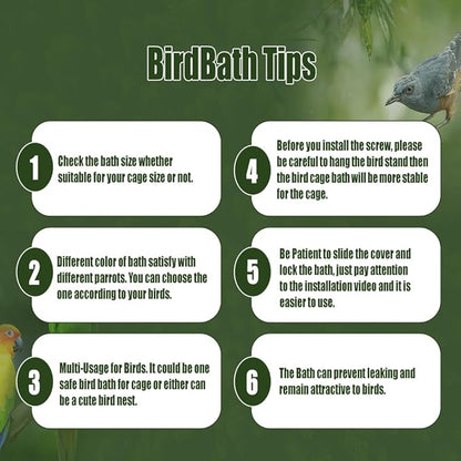 Bird Bath for Cage, Cleaning Pet Supplies Cockatiel Bird Bathtub - Image 5