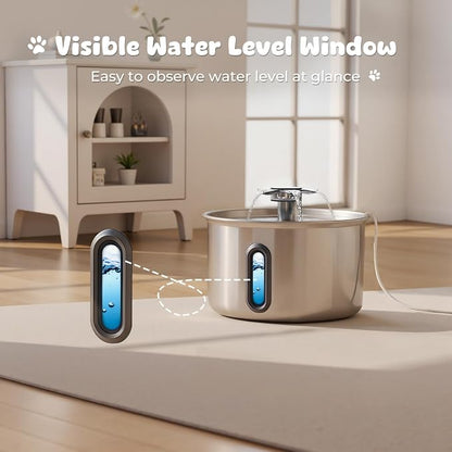 Cat Water Fountain Stainless Steel, 118oz/ 3.5L Large Capacity Automatic Pet - Image 4