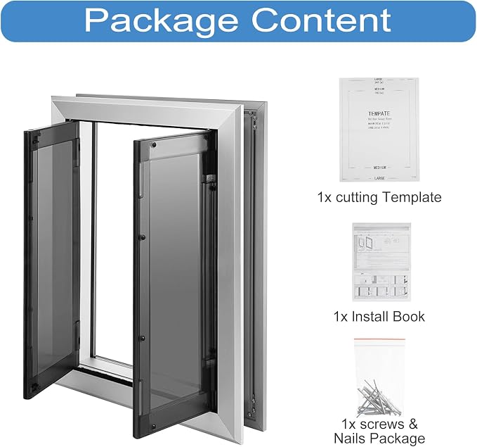 Large Dog Door, Aluminum Frame Doggy Door, Weatherproof Dogs Doors - Image 7