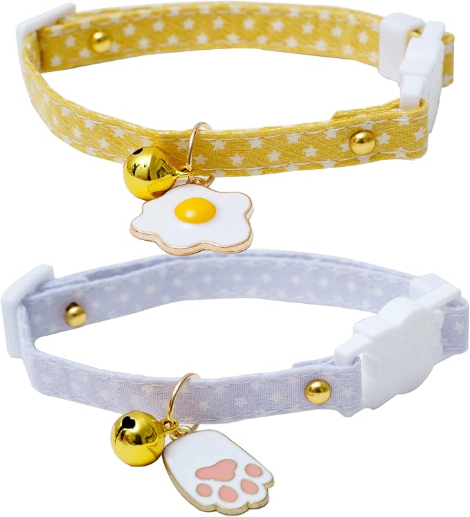 2 Pack Star Cotton Breakaway Cat Collars by Faygarsle