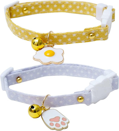 2 Pack Star Cotton Breakaway Cat Collars by Faygarsle