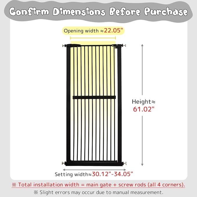 Lumizone Extra Tall Cat Gate 61.02" High Pressure Mounted Extra Wide - Image 2