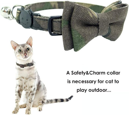 Cat Collar Bowtie with Bell, Quick Release Buckle Safety and Durable Kitties - Image 4