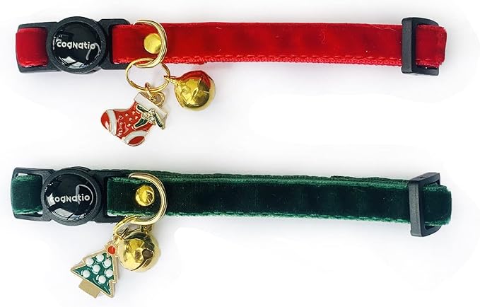 Safety Quick Release Cat Collars, Double Velvet by Cognatio