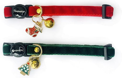 Safety Quick Release Cat Collars, Double Velvet by Cognatio