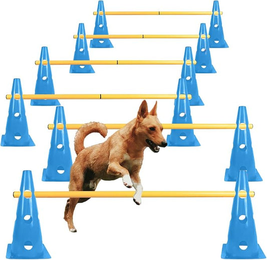 TNZMART Dog Agility Hurdle Cones Pet Jump Training Set Dog Agility Course by TNZMART