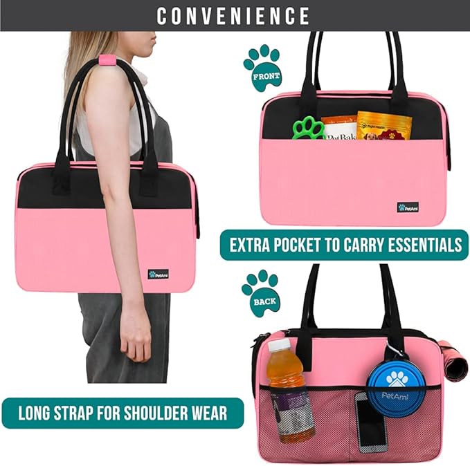 PetAmi Dog Purse Carrier for Small Dogs, Airline Approved Soft Sided Pet Carrier - Image 6