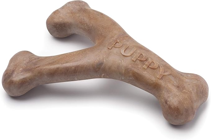 Benebone Puppy Wishbone Dog Chew Toy, Made in USA, Real Bacon Flavor by Benebone