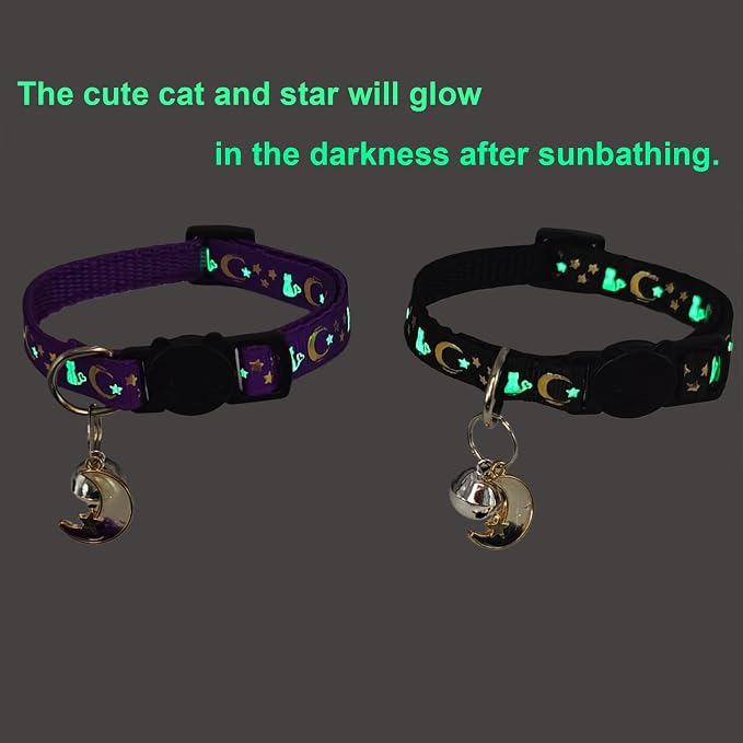 2 Pack Breakaway Cat Collars, Glow in Dark - Image 5