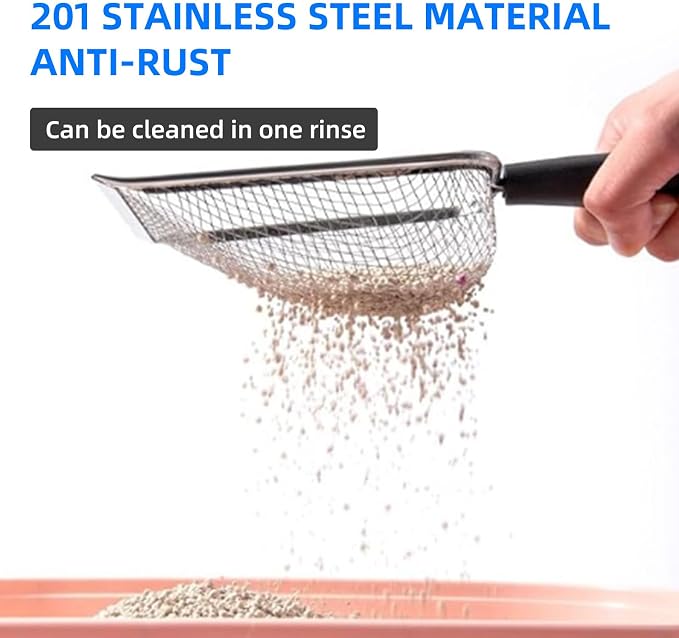 Cat Litter Scoop, Stainless Steel Mesh Scoop Away Cat Litter, Kitty Litter - Image 6