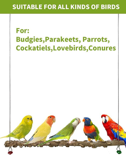 FlidRunest Bird Parrot Swing Toy, Natural Pepper Wood Bird Perch Stand - Image 6