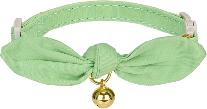 Bunny Ear Cat Collar with Bell and Bow Tie, Breakaway Cute Bowtie Kitten Collars by YUDOTE
