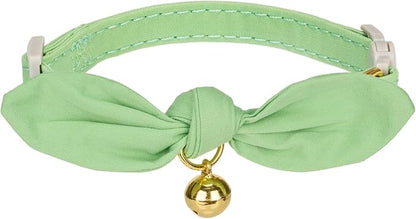 Bunny Ear Cat Collar with Bell and Bow Tie, Breakaway Cute Bowtie Kitten Collars by YUDOTE