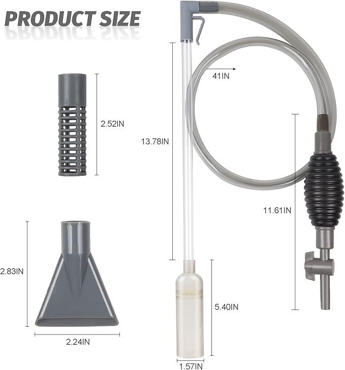 Aquarium Gravel Cleaner Siphon Vacuum, manually Operated Water Changer kit and - Image 2
