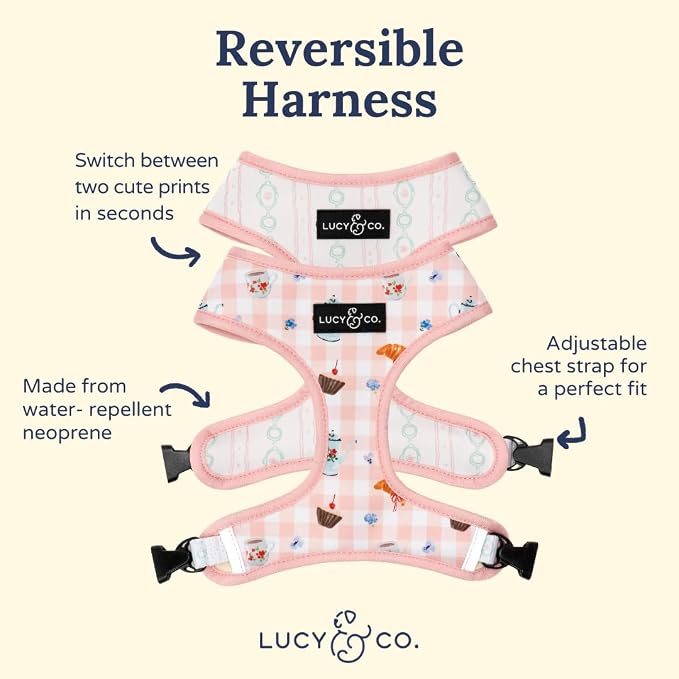 Lucy & Co. Sipping Slowly Reversible Dog Harness, Adjustable Comfort Fit - Image 3