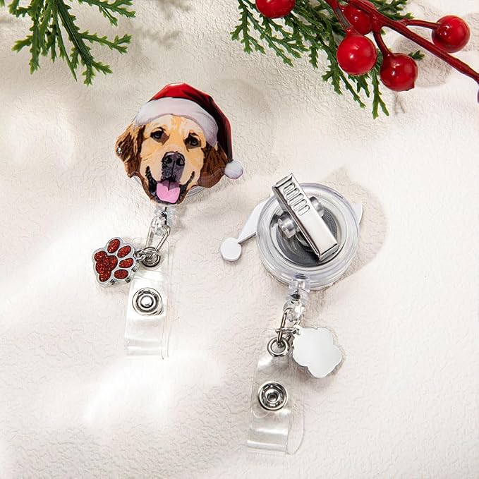 callie Personalized Christmas Pet Badge Reel - Image 3