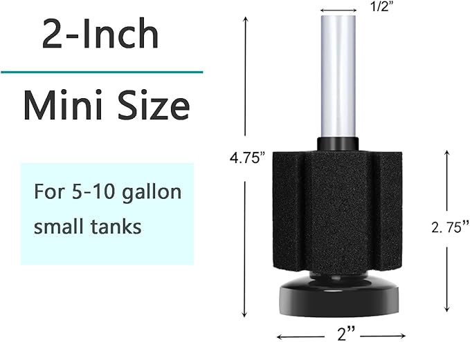 AQUANEAT 3 Pack Aquarium Bio Sponge Filter Breeding Fry Betta Shrimp Nano Fish - Image 2