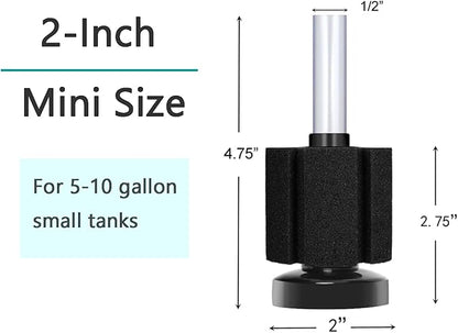 AQUANEAT 3 Pack Aquarium Bio Sponge Filter Breeding Fry Betta Shrimp Nano Fish - Image 2