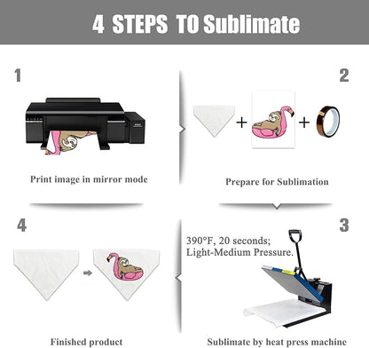 8 Packs Sublimation Blank Dog Bandana Over Collar, Pet Collar Slip-On Bandana - Image 6