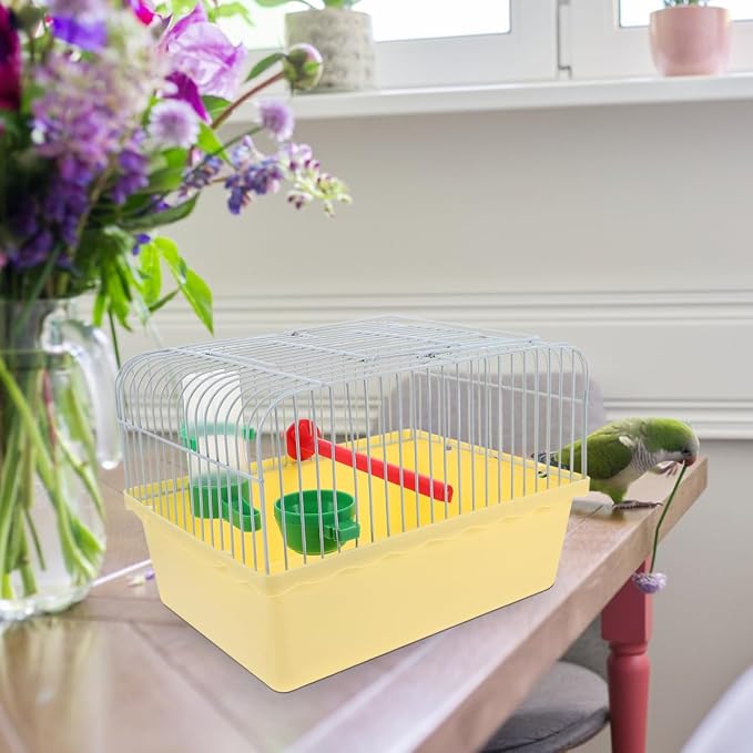 Portable Bird Cage with Waterer Food Box and Perch Lightweight Spacious Travel - Image 5