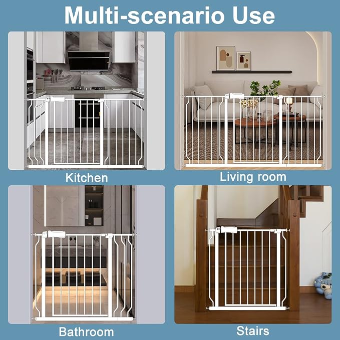 Extra Wide Baby Gate 4.72in Extensions Walk Through Baby Gate Pressure Mount - Image 8