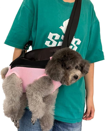Pet Dog Carrier Backpack, Portable Breathable Mesh Chest Carrier, Polyester - Image 7