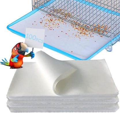 Firdnyohs 100PCS Bird Cage Liner Papers, Disposable Cage Paper Liners Precut by Firdnyohs