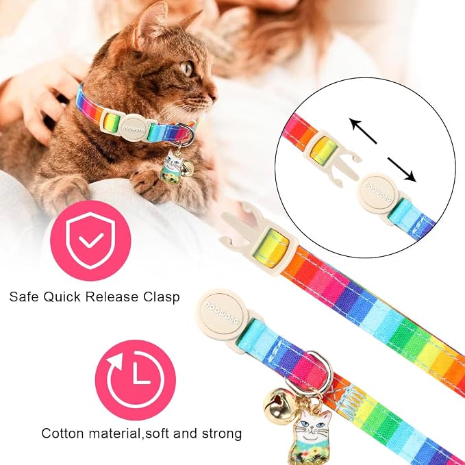 Cat Collar, 2 Pack LGBT Cat Collars Breakaway - Image 4