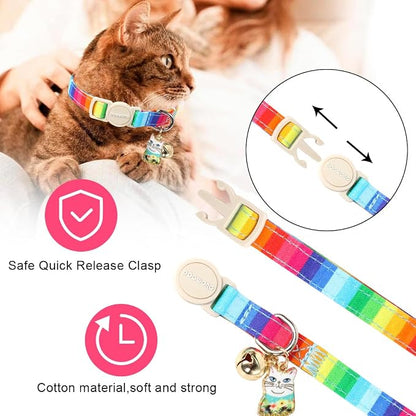 Cat Collar, 2 Pack LGBT Cat Collars Breakaway - Image 4