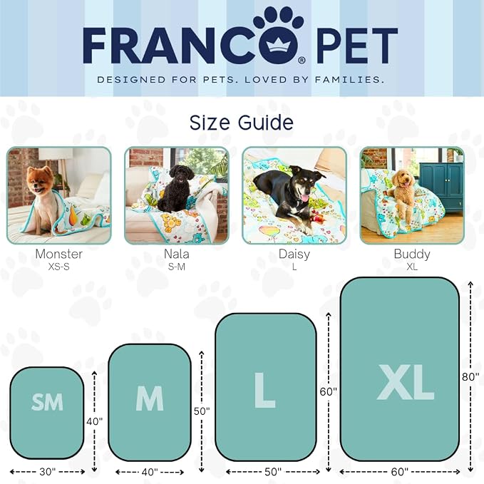 Franco Pet Care Bears Super Soft Cozy Waterproof Sherpa-Backed Blanket Throw - Image 3