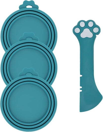 Pet Can Opener & 3 Pcs Cat Food Can Lids | Universal BPA Free Silicone Covers & by DORUI
