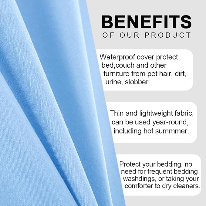 DUJUIKE Waterproof Bed Cover for Dog and Cats, Pet Hair Resistant Bed Sheet - Image 7