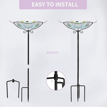 MUMTOP Glass Bird Bath, Garden Outdoor Birdbaths Birdfeeder - Image 7