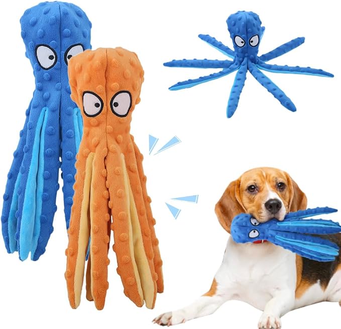 Octopus Dog Toys, No Stuffing Crinkle Dog Toys by AprYew
