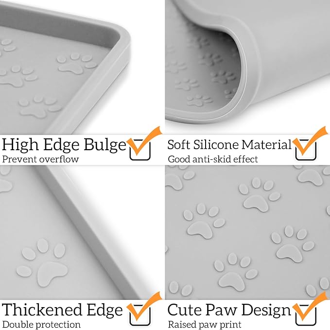 Ptlom Dog Food Mat Anti-Slip Pet Bowl Mats - Image 4