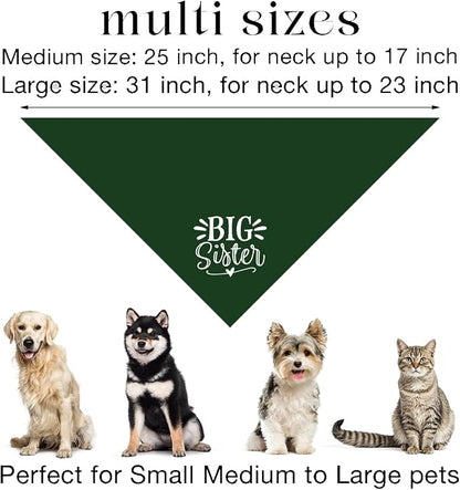 Big Sister Bandana for Dogs, Pet Pregnancy Announcement, Dark Green Dog Bandana - Image 3