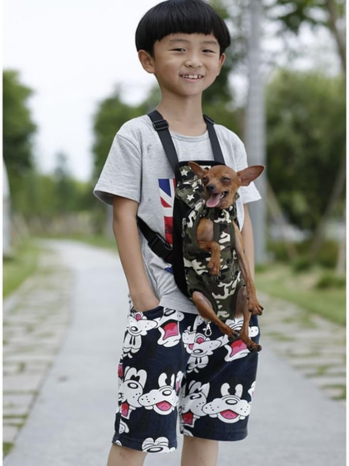 Pet Dog Puppy Cat Carrier Five Holes Backpack Double Shoulder Straps Canvas - Image 4