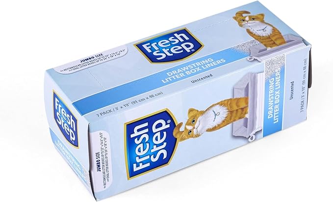 Fresh Step Jumbo Drawstring Cat Litter Box Liners, Unscented Heavy Duty Kitty - Image 4