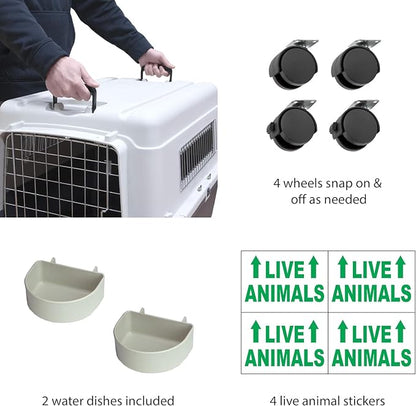 SportPet Designs Plastic Kennels Rolling Plastic Airline Approved Wire Door - Image 5