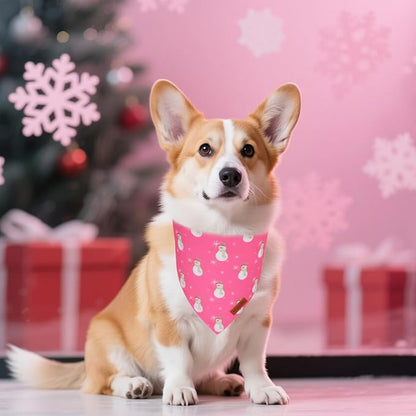 PTDECOR Christmas Dog Bandana, Santa Snowman Design Reversible Holiday Pet Scarf - Image 3