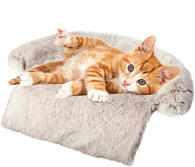 Calming Dogs/Cats Bed Mats, Dog Pad Washable Removable Couch Cover, Plush Long by Tinaco