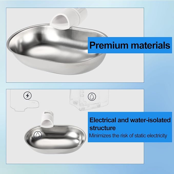 Smart Pet Water Fountain, Stainless Steel Automatic Pet Water Dispenser - Image 7