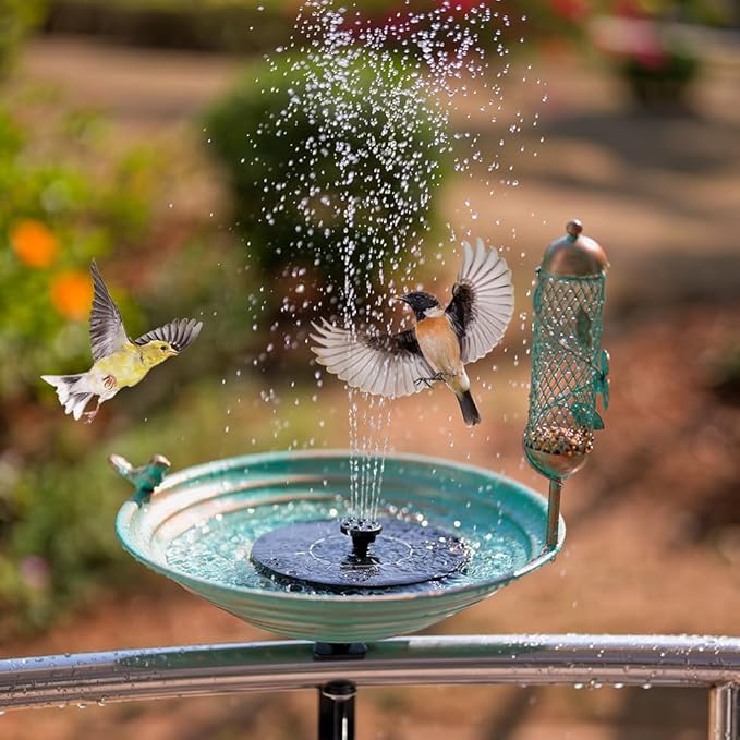 DREAMSOUL 13 Inches Deck Bird Bath, Metal Bird Bath Bowl Unheated - Image 6