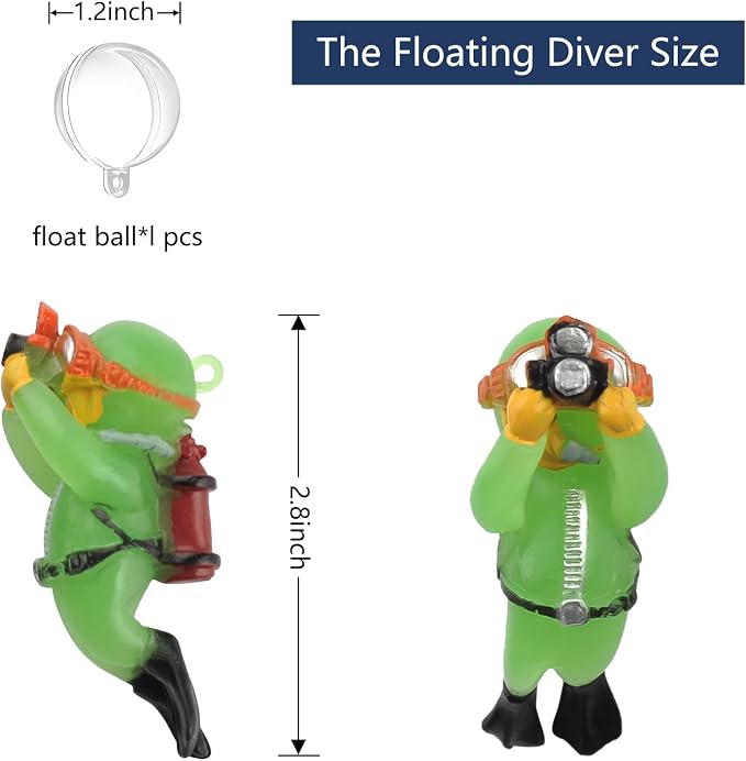 onesimcr Floating Fish Tank Decorations, Aquarium Decorations, Lovely Diver - Image 3